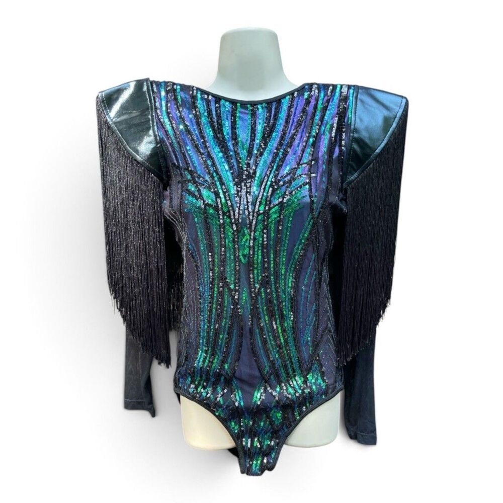 Tenth House Revolution Luminous Dance Leotard TH23112 LA Metallic Sequin NWOT